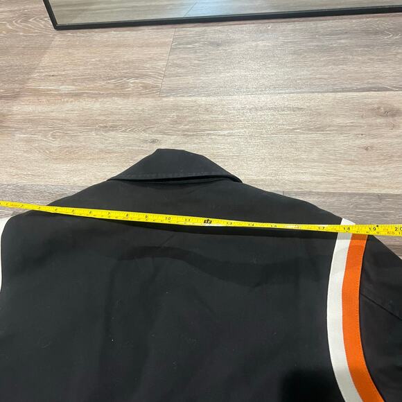 Buberry London Bomber Varsity Jacket Black and Orange Medium - Picture 11 of 13